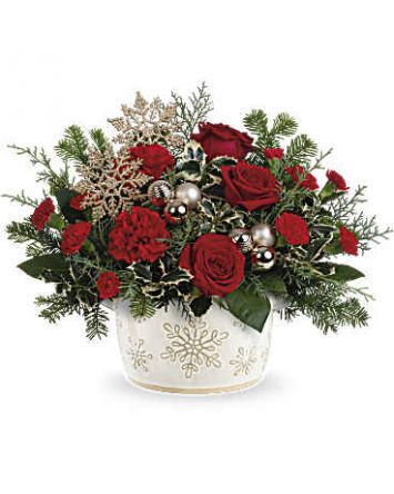 Teleflora's Snowflake Symphony Centerpiece